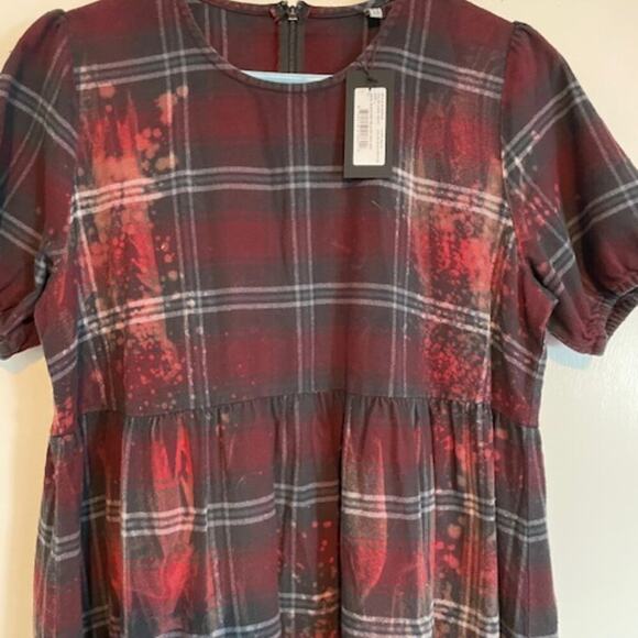 NWT R13 Bleached Plaid-Pattern Midi Dress - Large - Picture 7 of 16